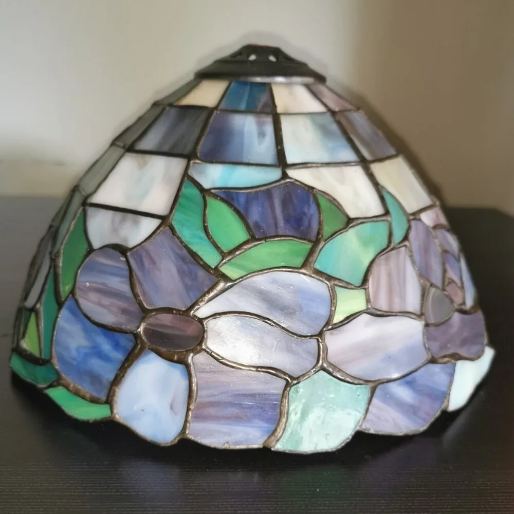 Tiffany Style Stain Glass Lampshade Purple & Blue 9